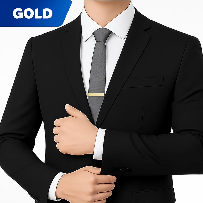 Roctee 3 Pack Men's Tie Clip For Skinny Ties, Small Tie Clips For Men, Tie Necktie Clasp Pinch Clip On Tie, Suitable for Business Metting Wedding Anniversary Best Gift - Image 4